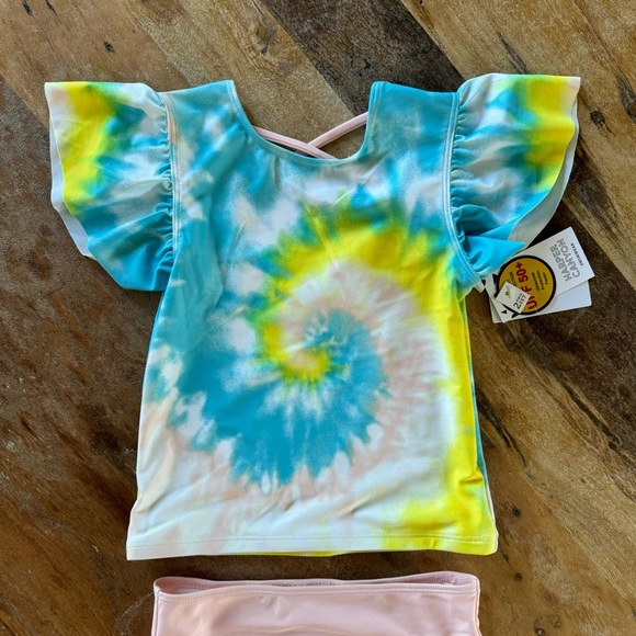 Swim Suit Girls 6 New With Tag Two Piece Tie Dye SPF 50 - Picture 2 of 7